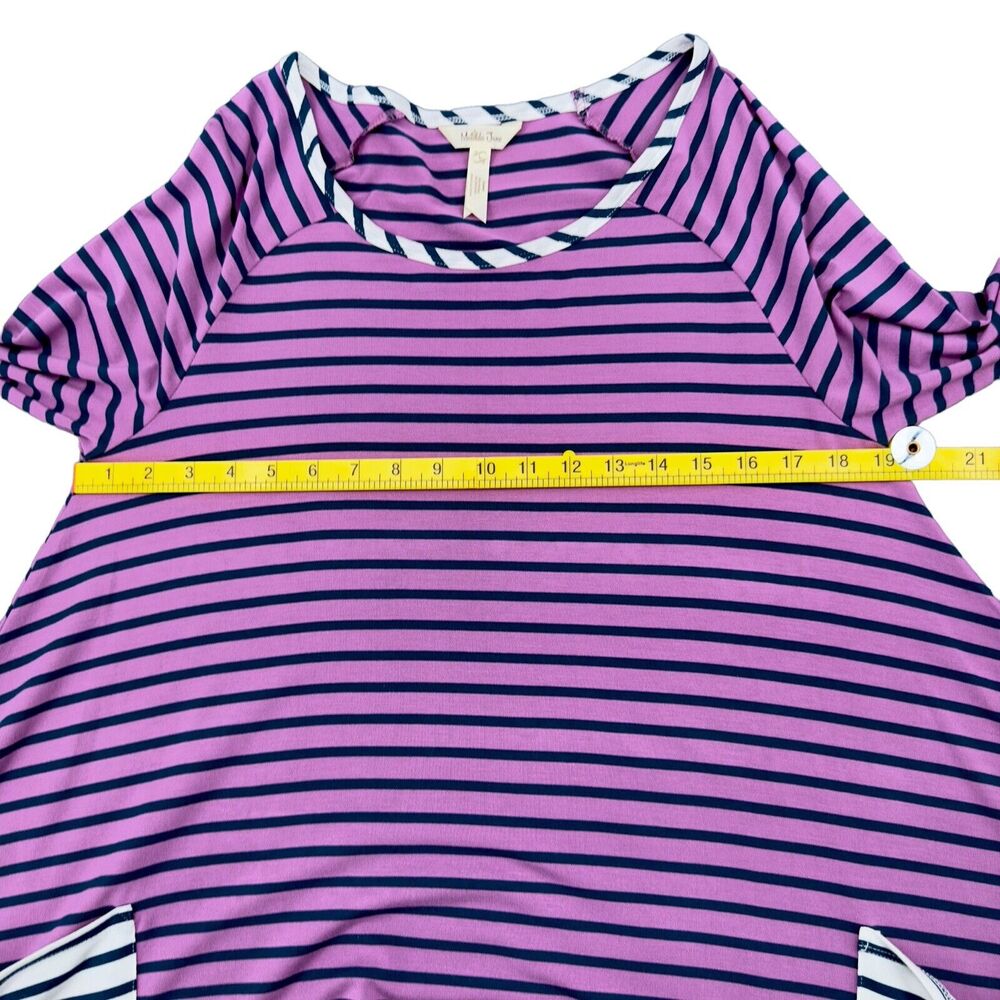 Matilda Jane‎ Long Sleeve Top Womens Size Large Purple Stripe Front Pockets - Picture 12 of 14